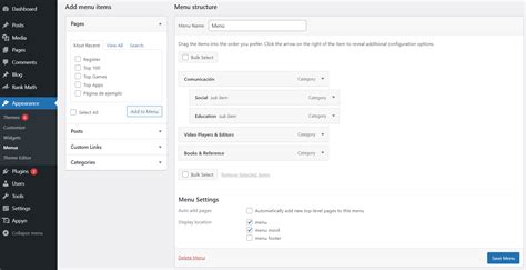 appyn theme|Creating menus .
